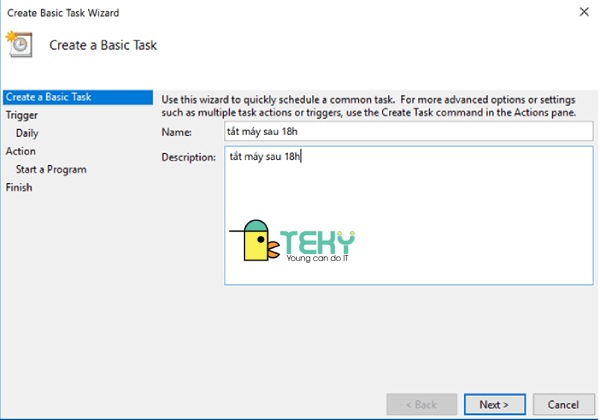 Hẹn giờ tắt máy bằng Windows Task Scheduler