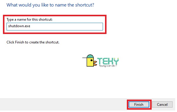 Lệnh shortcut tự động tắt máy