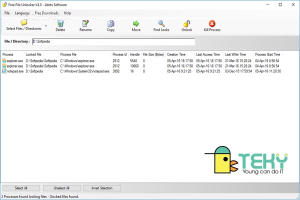 phần mềm xóa file cứng đầu Free File Unlocker