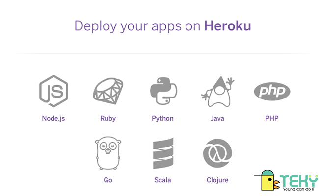Heroku hỗ trợ nhiều ngôn ngữ khác nhau