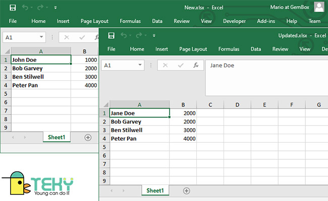 Giao diện thông thường của Excel