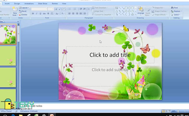 Cách chèn hình nền Slide template vào Powerpoint 20032016