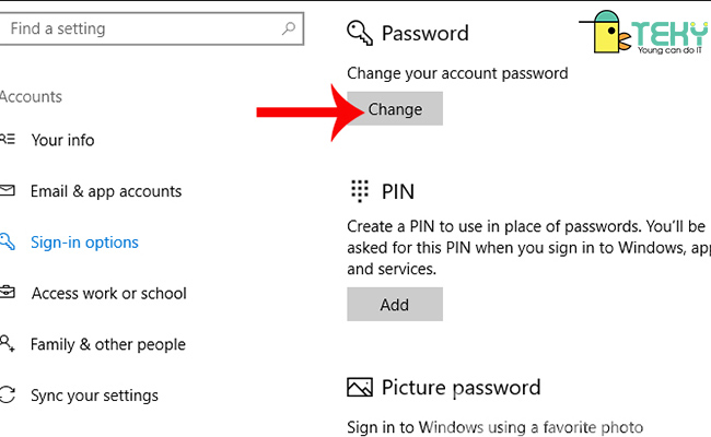 Đổi password cho tới PC ko mất quá nhiều thời gian