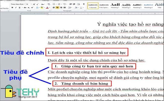 Trình tự cách làm mục lục trong Word