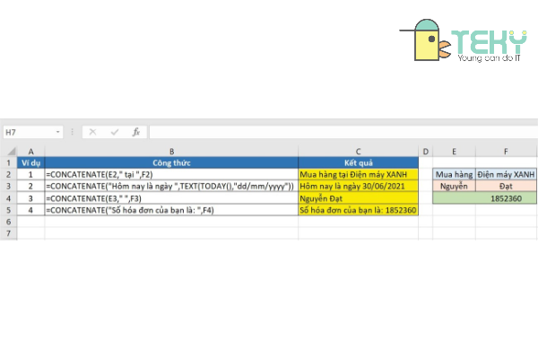 Hướng dẫn sử dụng hàm nối ký tự trong Excel chi tiết nhất