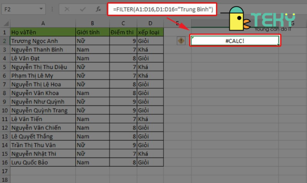 Một số lỗi thường gặp khi sử dụng hàm lọc trong Excel