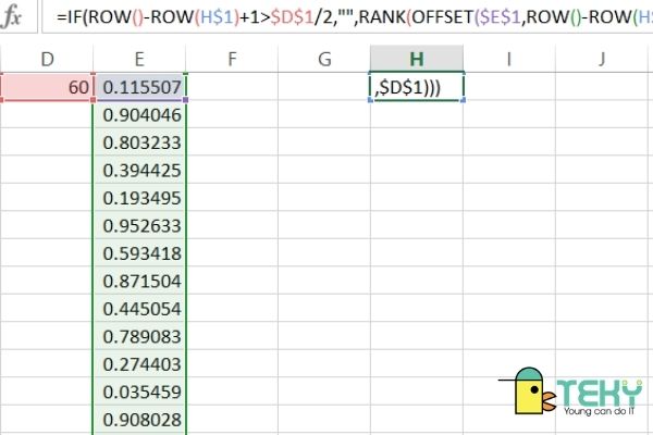 hàm RANDOM trong Excel