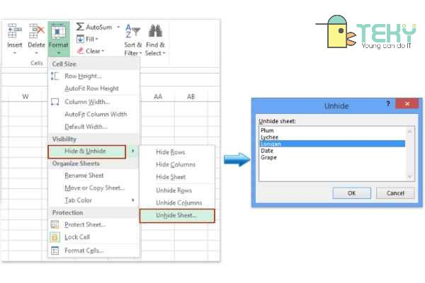 Cách hiện sheet trong Excel