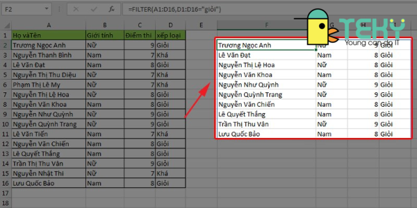 Hướng dẫn cách sử dụng hàm lọc trong Excel chi tiết nhất