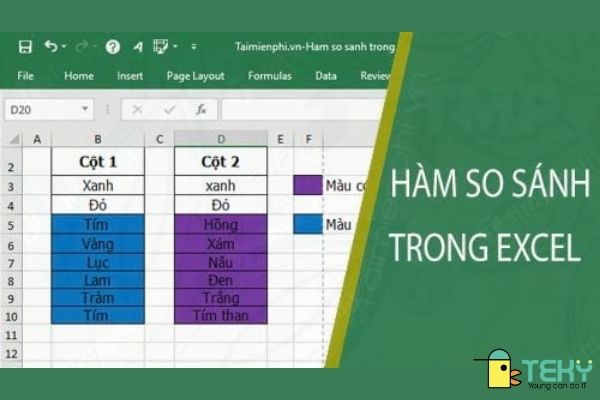 So sánh hai giá trị trong excel sử dụng hàm nào?
