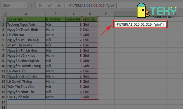Hướng dẫn cách sử dụng hàm lọc trong Excel chi tiết nhất