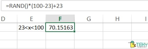 hàm RANDOM trong Excel