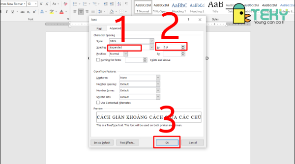 Hướng dẫn cách giãn cách chữ trong word