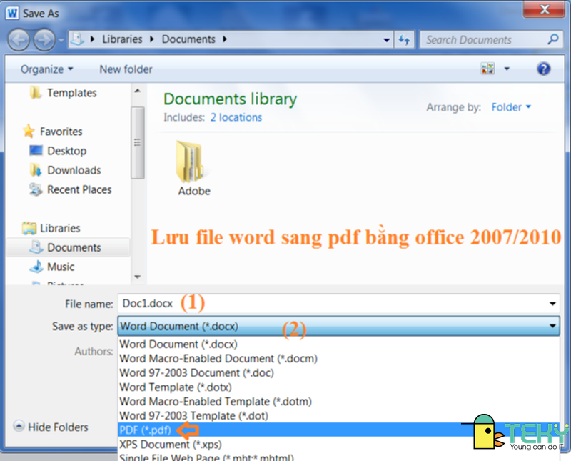Cách chuyển file word sang pdf