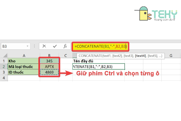 Hướng dẫn sử dụng hàm nối ký tự trong Excel chi tiết nhất