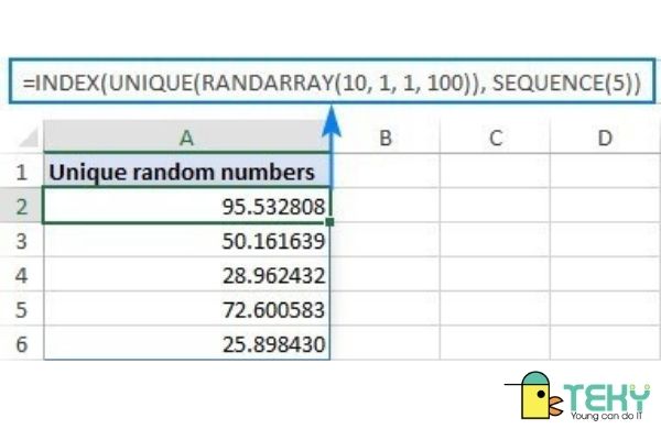 hàm RANDOM trong Excel