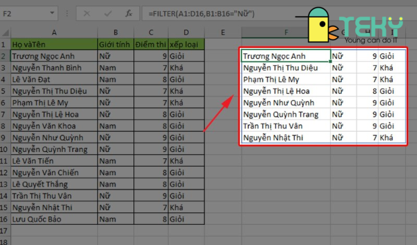 Hướng dẫn cách sử dụng hàm lọc trong Excel chi tiết nhất