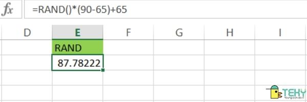 hàm RANDOM trong Excel