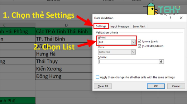 Hướng dẫn cách tạo lựa chọn trong excel đơn giản nhất