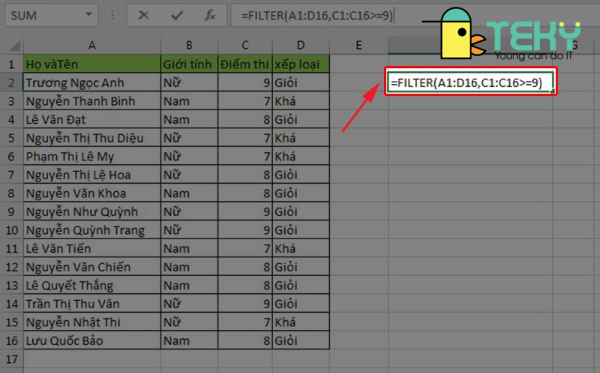 Hướng dẫn cách sử dụng hàm lọc trong Excel chi tiết nhất