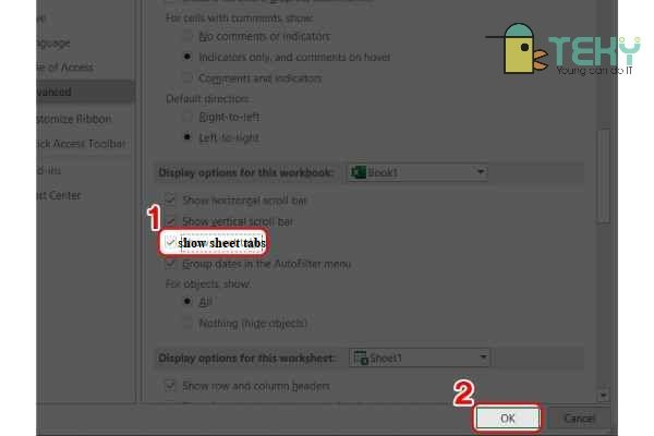 Cách hiện sheet trong Excel