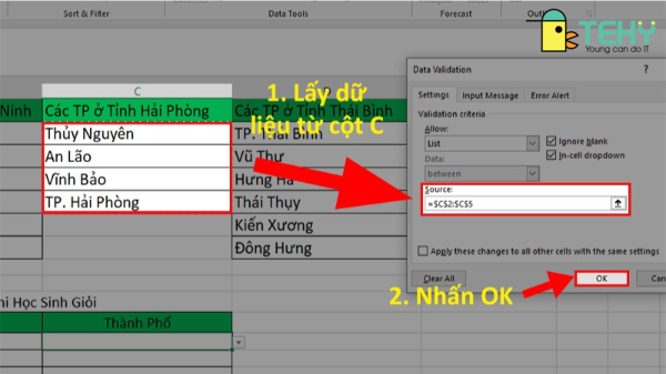 Hướng dẫn tạo lựa chọn trong excel đơn giản nhất