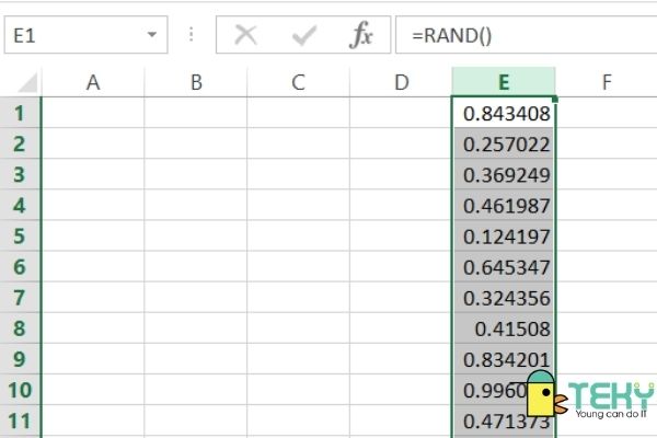 hàm RANDOM trong Excel