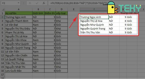 Hướng dẫn cách sử dụng hàm lọc trong Excel chi tiết nhất