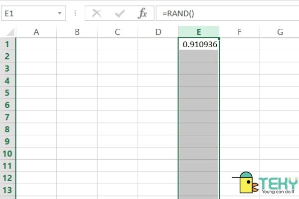 hàm RANDOM trong Excel