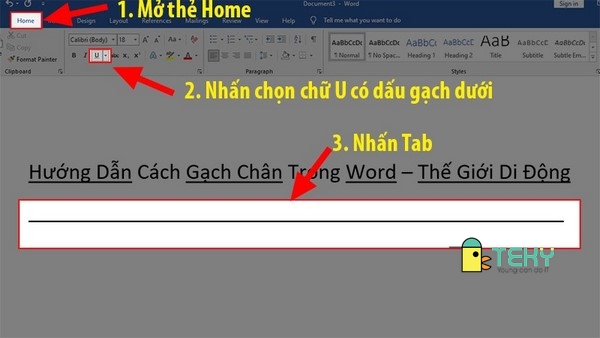 3 cách gạch chân trong word đơn giản, dễ làm cho mọi phiên bản word