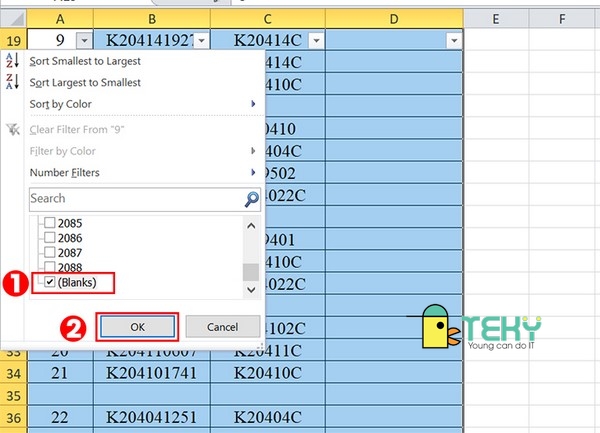 Cách xóa cột trong excel