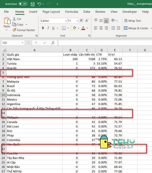 Cách xóa cột trong excel