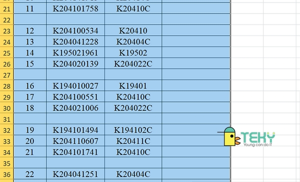 Cách xóa cột trong excel