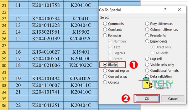 Cách xóa cột trong excel