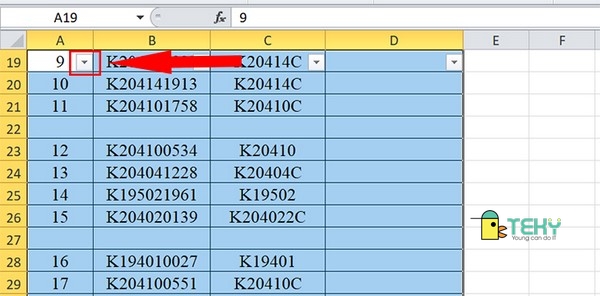 Cách xóa cột trong excel