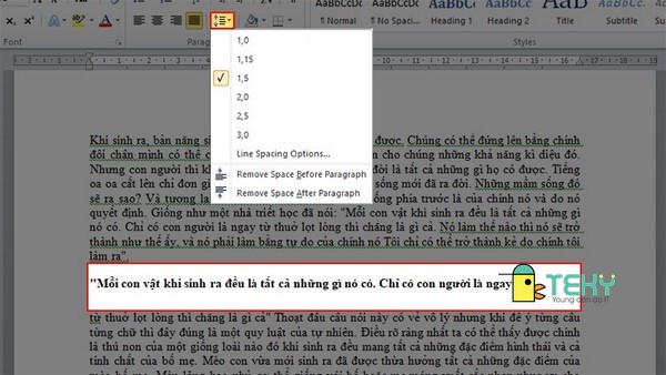 Cách xuống dòng trong word