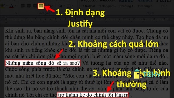 Cách xuống dòng trong word