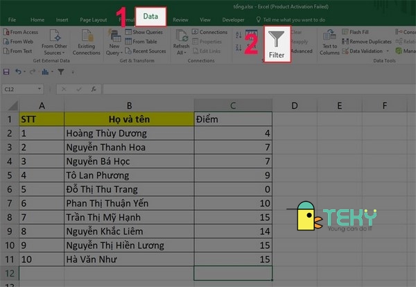 Công thức tính tổng trong excel