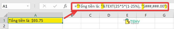 Định dạng text trong excel