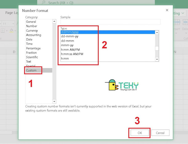 Định dạng text ngày tháng trong excel