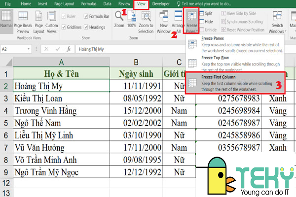 cách cố định ô trong Excel