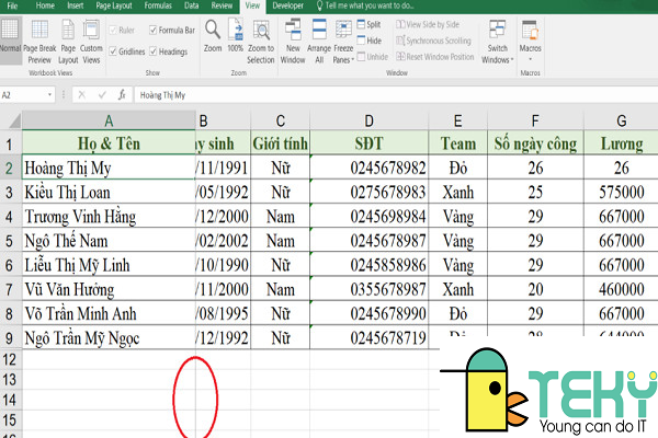 cách cố định ô trong Excel