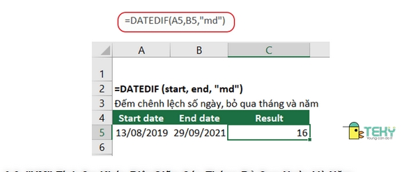 Hàm DATEDIF trong Excel