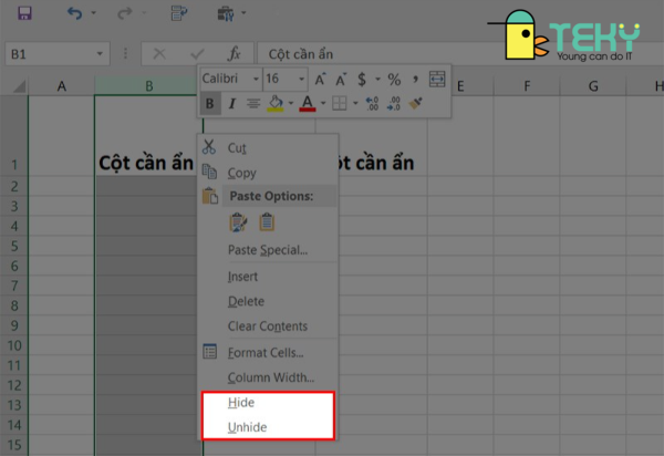 Hướng dẫn cách ẩn cột trong Excel chi tiết nhất