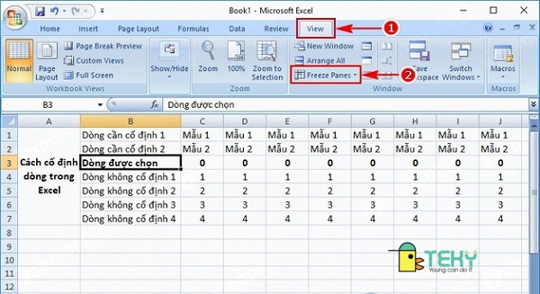 Đối với phiên bản Excel 2003