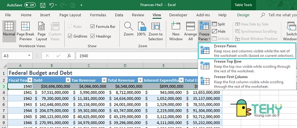 Giữ tiêu đề trong Excel đơn giản với chức năng Split 