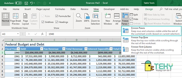 Giữ tiêu đề trong Excel đơn giản với chức năng Split 