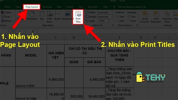 Cách giữ tiêu đề trong Excel khi in đơn giản 