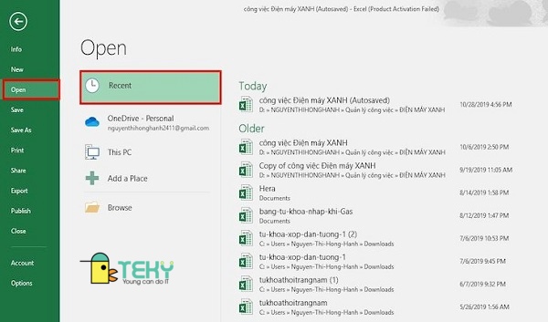 Cách lấy file Excel đã bị ghi đè