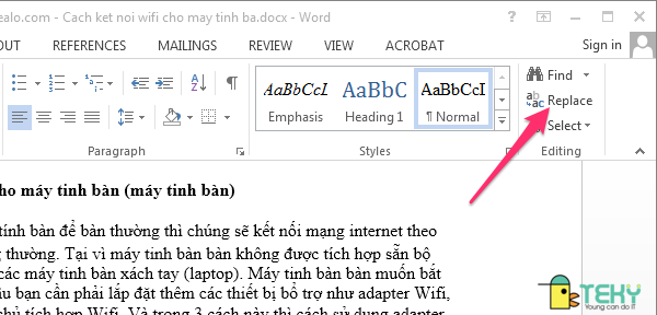 Vai trò của cách thay thế từ trong Word